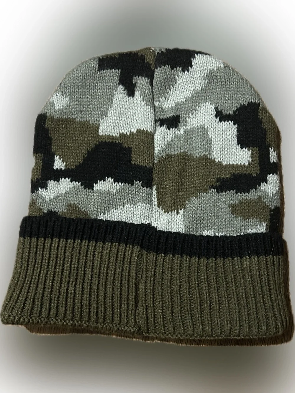 Boys Camo Print Beanie With A Skull